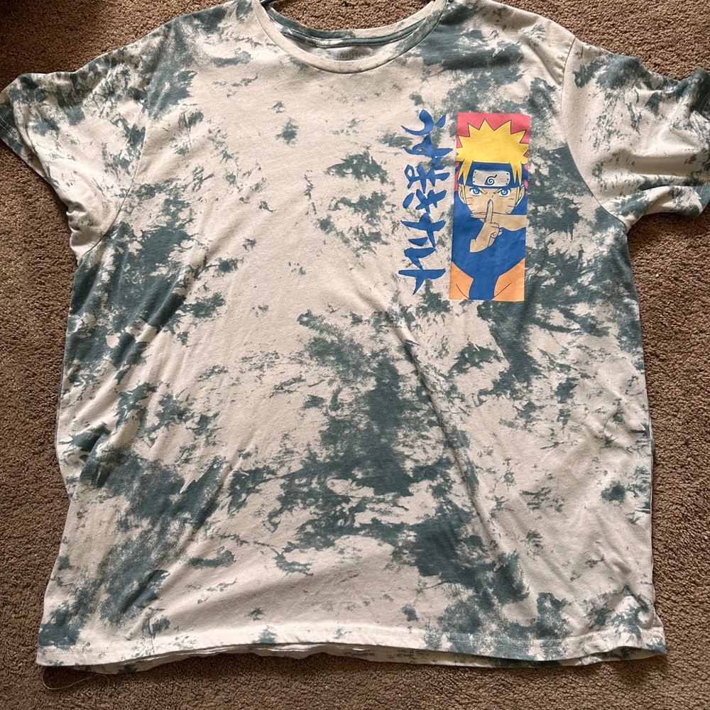 Naruto Blue and White Graphic T-Shirt